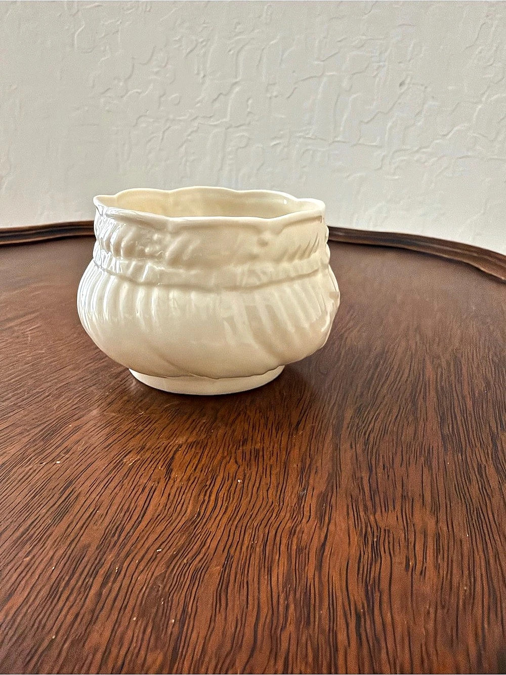 Belleek Cream Ceramic Serving Bowl